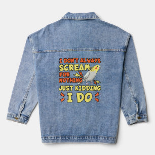 Cockatiel Cockatoo Lutino Weiro Bird Parrot Quarri Jeansjacke