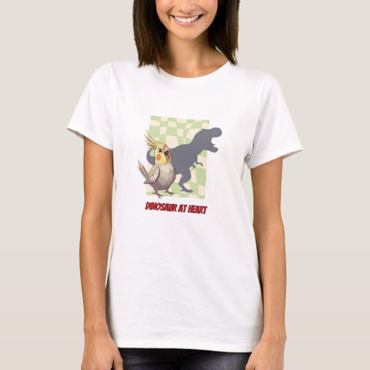 Cockatiel - Dinosaur At Heart T-Shirt (Vorderseite)