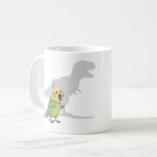 Cockatiel Dinosaur Personalized Gift Kaffeetasse (Vorderseite Links)
