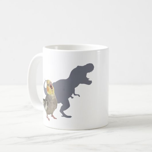 Cockatiel Dinosaur Roar Personalized Gift Kaffeetasse (Vorderseite Links)