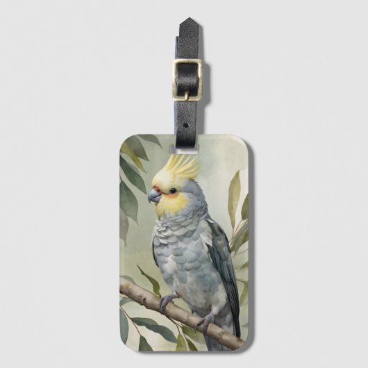 Cockatiel Eukalyptus Tree Gepäckanhänger (Vorderseite Vertikal)