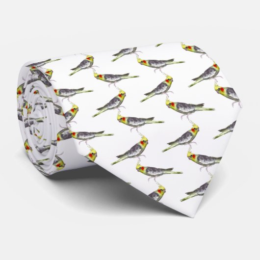 Cockatiel Frenzy Krawatte beidseitig (Farbe auswäh (Gerollt)