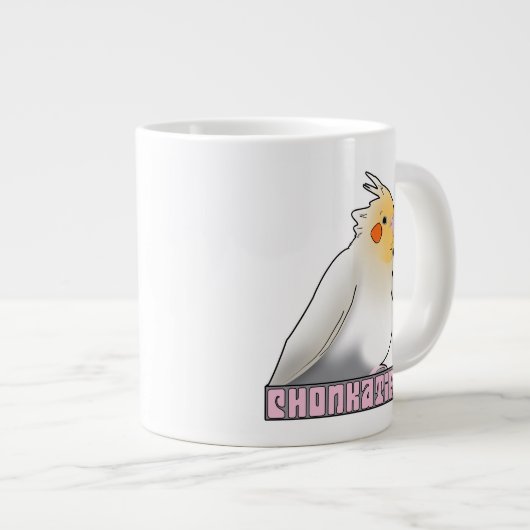Cockatiel Funny Chonky Pet Bird Round Bird Runder  Jumbo-Tasse (Vorderseite Rechts)