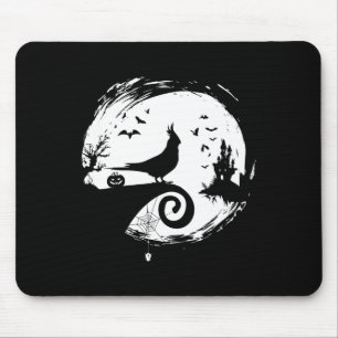 Cockatiel Halloween Kostüm Moon Silhouette Creepy Mousepad