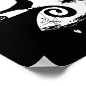 Cockatiel Halloween Kostüm Moon Silhouette Creepy Poster (Ecke)