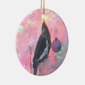 Cockatiel in der Weihnachtsbaum-Verzierung Keramik Ornament (Rechts)