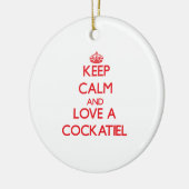 Cockatiel Keramik Ornament (Links)