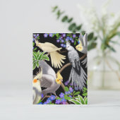 Cockatiel-Liebe Postkarte (Stehend Vorderseite)