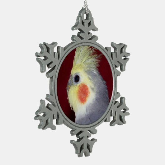 Cockatiel-Liebe-Zinn-Verzierung Schneeflocken Zinn-Ornament (Links)