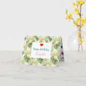 Cockatiel Lover Personalisiert Name & Text Geburts Karte (Gelbe Blume)