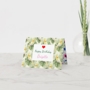 Cockatiel Lover Personalisiert Name & Text Geburts Karte