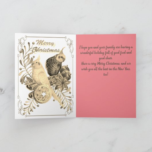 Cockatiel Mistletoe Feiertagskarte (Innenseite)