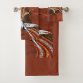Cockatiel mit australischem Aborigine-Thema Badhandtuch Set (Insitu)