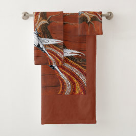 Cockatiel mit australischem Aborigine-Thema Badhandtuch Set