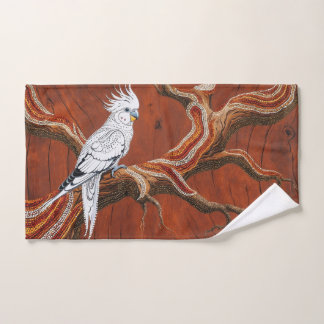 Cockatiel mit australischem Aborigine-Thema Badhandtuch Set