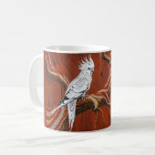Cockatiel mit australischem Aborigine-Thema Kaffeetasse (Vorderseite Links)