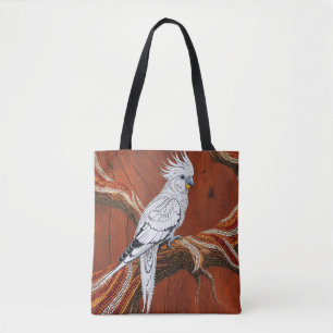 Cockatiel mit australischem Aborigine-Thema Tasche