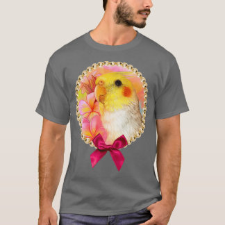 Cockatiel mit Frangipani T-Shirt