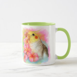 Cockatiel mit Frangipani Tasse