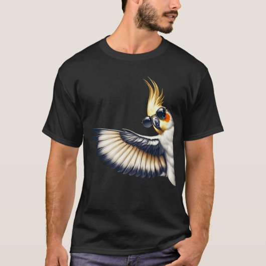 Cockatiel mit Sonnenbrille Funny Say Hi Bird Lover T-Shirt (Vorderseite)