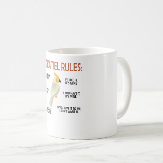Cockatiel Owner Geschenke Bird Cockatiel Parrot Lo Kaffeetasse (VorderseiteRechts)