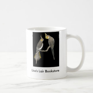 Cockatiel-Paare - Nymphicus hollandicus auf Kaffeetasse