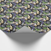 Cockatiel-Papageien im Vergissmeinnicht-Packpapier Geschenkpapier (Ecke)