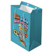 Cockatiel Parrot Mittlere Geschenktüte (Vorderseite Schrägansicht)