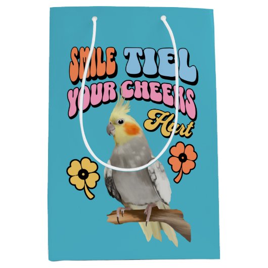 Cockatiel Parrot Mittlere Geschenktüte (Vorderseite)