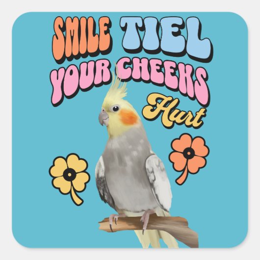 Cockatiel Parrot Quadratischer Aufkleber (Vorderseite)