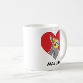 Cockatiel Personalized Heart Gift Kaffeetasse (VorderseiteRechts)