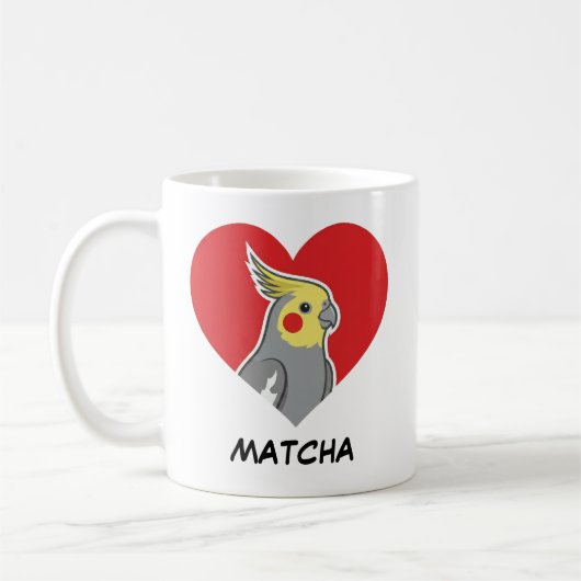 Cockatiel Personalized Heart Gift Kaffeetasse (Links)
