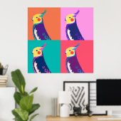 Cockatiel Pop Art Poster (Heimbüro)