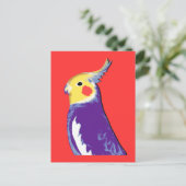 Cockatiel Pop Art Postkarte (Stehend Vorderseite)