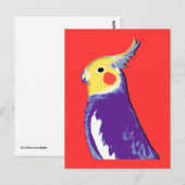 Cockatiel Pop Art Postkarte (Vorne/Hinten)