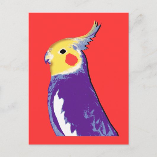 Cockatiel Pop Art Postkarte (Vorderseite)