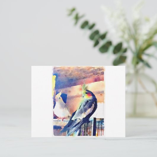 Cockatiel Postkarte (Stehend Vorderseite)