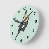 Cockatiel Runde Wanduhr (Winkel)