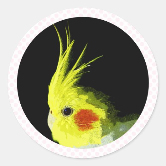 Cockatiel Runder Aufkleber (Vorderseite)