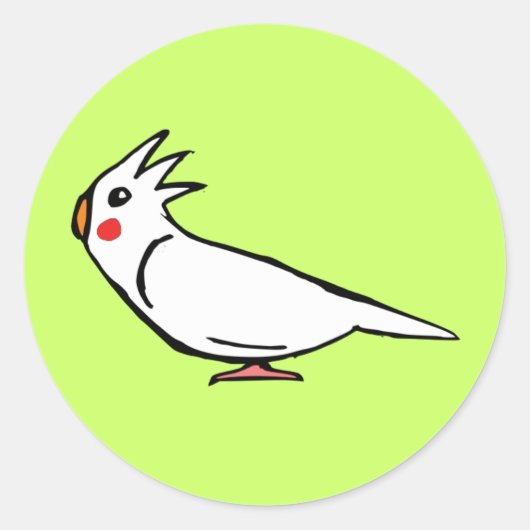 Cockatiel Runder Aufkleber (Vorderseite)