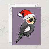 Cockatiel Santa Feiertagspostkarte (Vorne/Hinten)