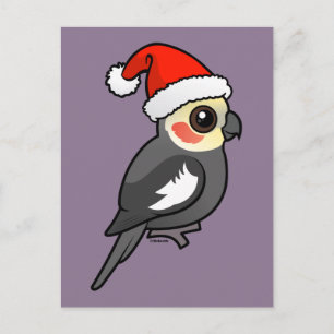 Cockatiel Santa Feiertagspostkarte