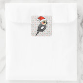 Cockatiel Santa Quadratischer Aufkleber (Tasche)