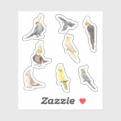 Cockatiel Stickers Aufkleber (Blatt)