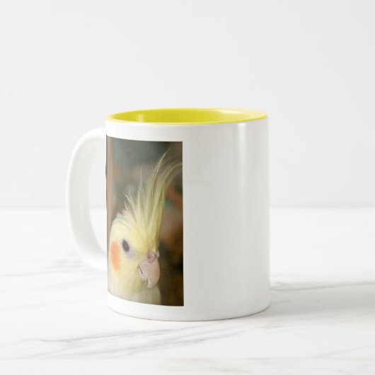 Cockatiel-Süsse Zweifarbige Tasse (Vorderseite Links)