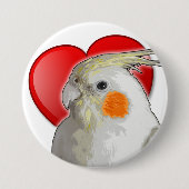 Cockatiel Sweetheart Pet Bird Liebe Valentine Button (Vorderseite)