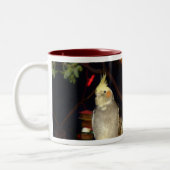 Cockatiel-Tasse - besonders angefertigt Zweifarbige Tasse (Links)