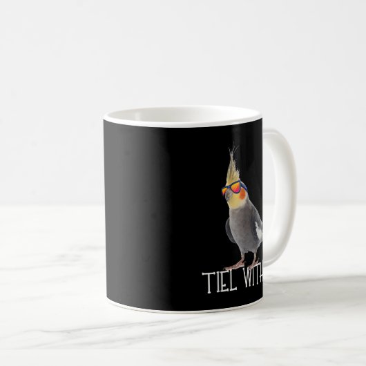 Cockatiel Teil mit It Grey Bird Eigentümer - Tiel Kaffeetasse (VorderseiteRechts)