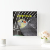 COCKATIEL-Uhr Quadratische Wanduhr (Zuhause)