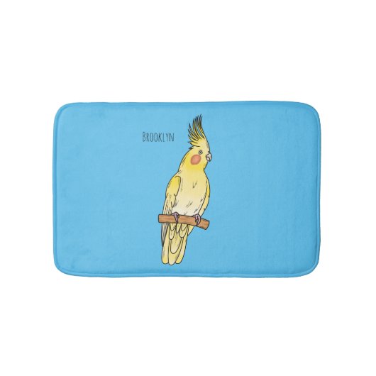 Cockatiel-Vogel-Cartoon Badematte (Vorderseite)